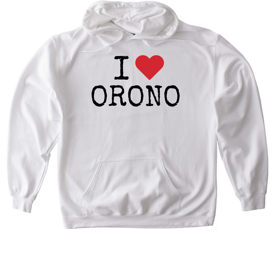 I Love Orono, a White Gildan Softstyle Pullover Hoodie