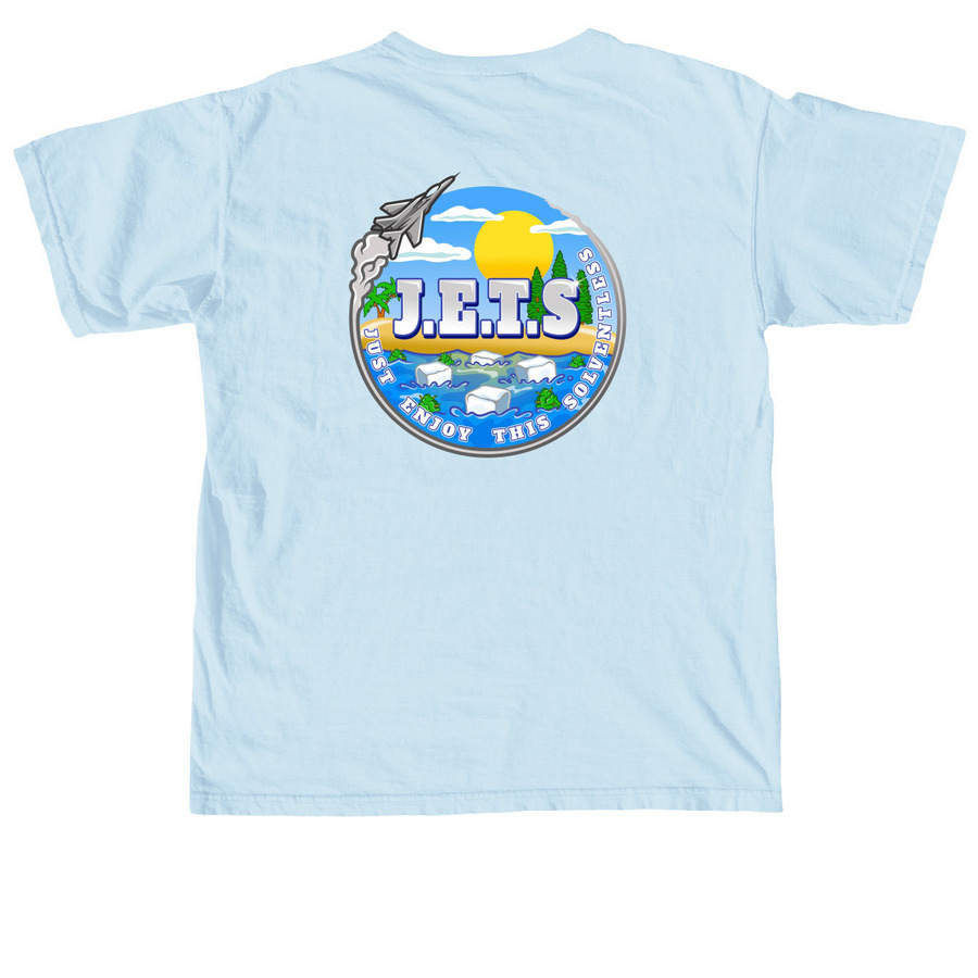 Just Enjoy This Shirt, a Chambray Comfort Colors Unisex Tee (back-view)
