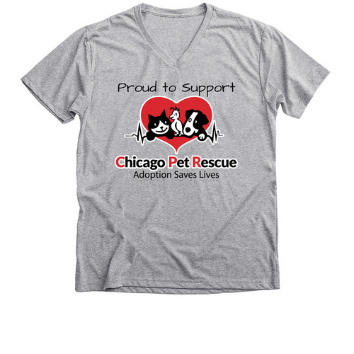 Chicago Pet Rescue, a Athletic Heather Premium V-Neck Tee