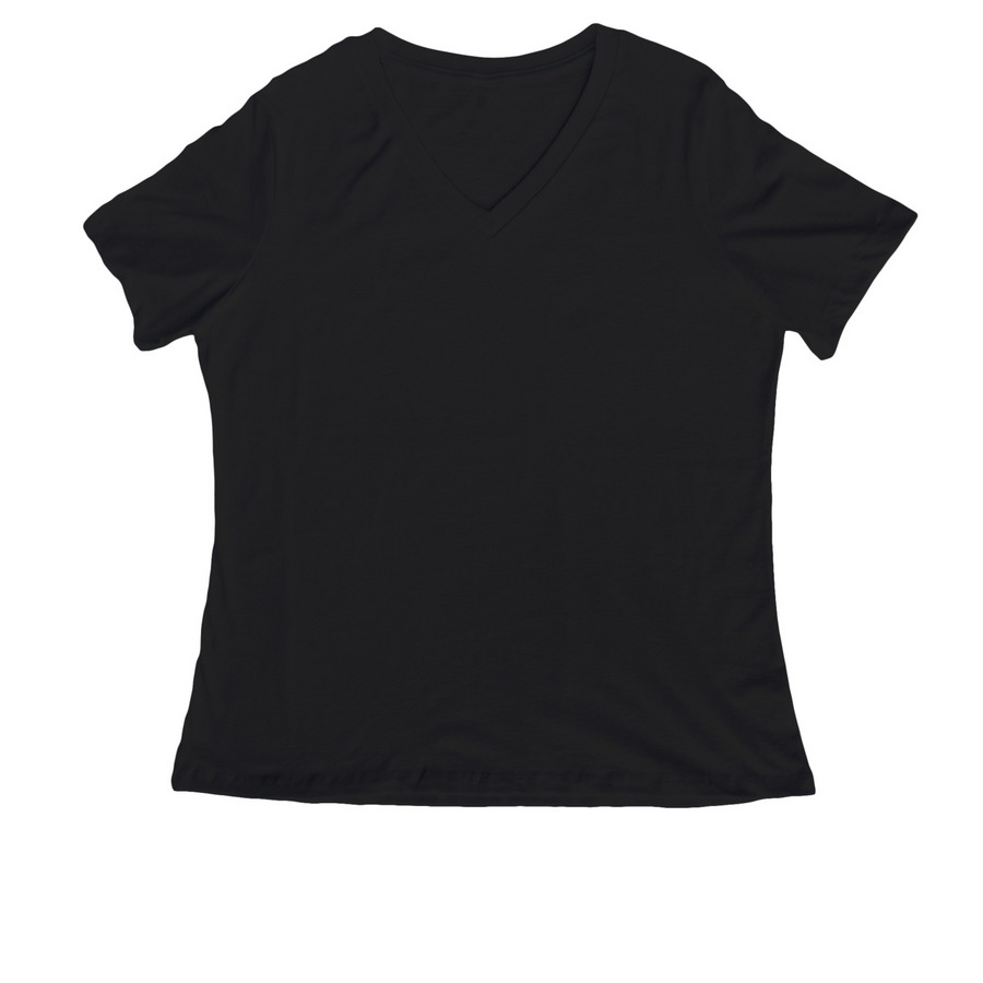 Teal Yoga, a Black Women's Relaxed V-Neck Tee