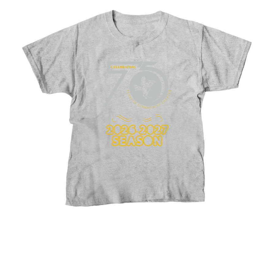 Celebrating 75 Years of Chanticleer Theater, a Sport Grey Youth Unisex Tee