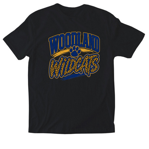 Woodland Elementary School&nbsp; - Cheetah Print, a Black Softstyle Cotton Tee