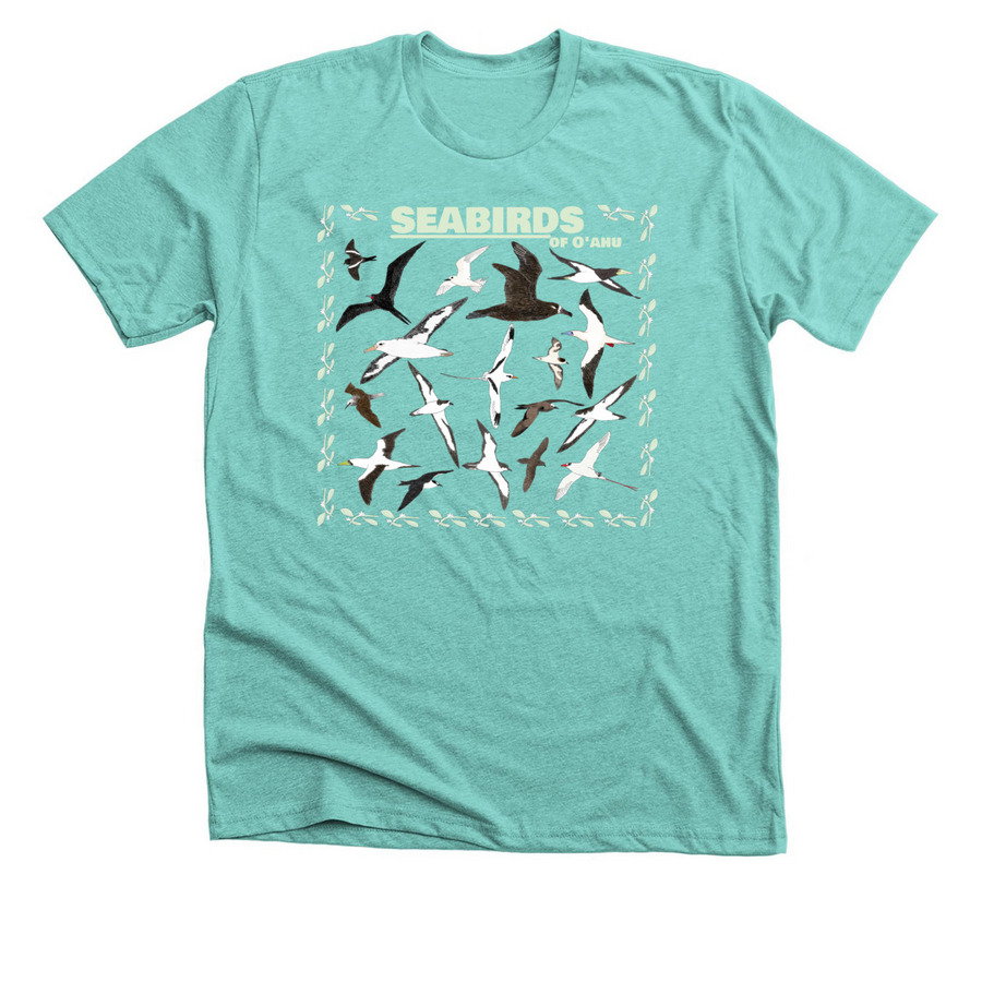 Seabirds of O'ahu, a Heather Sea Green Premium Unisex Tee