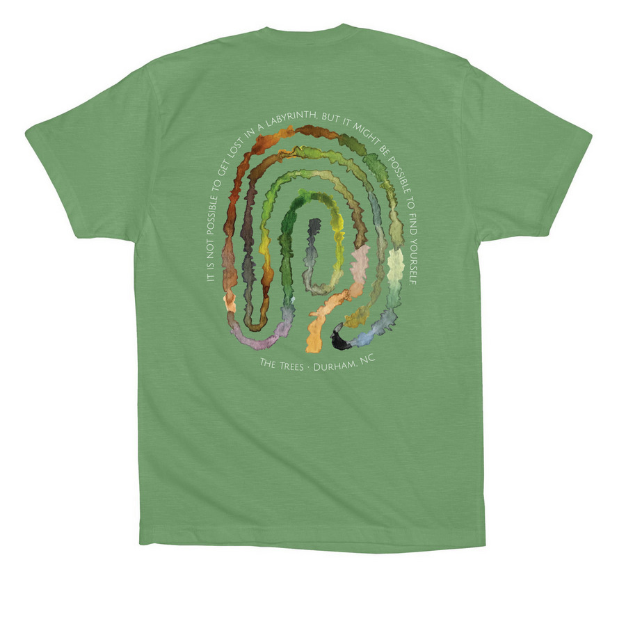 The Trees Labyrinth Shirt, a Leaf Premium Cotton Tee (back-view)