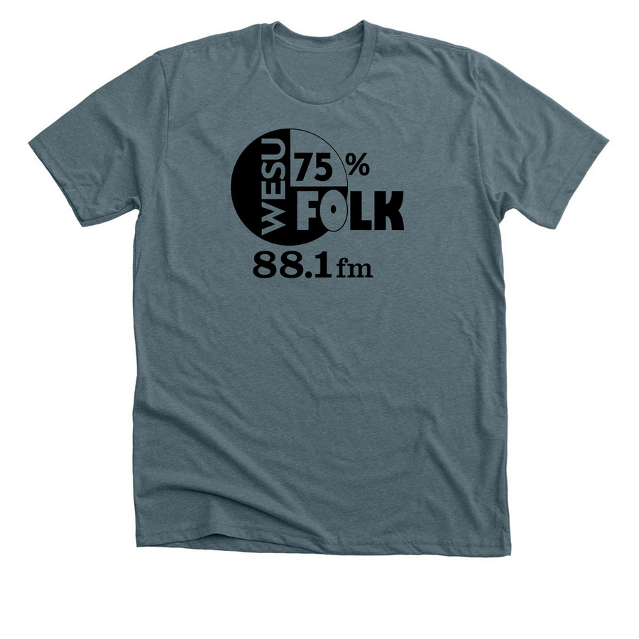 75% Folk, a Heather Slate Premium Unisex Tee