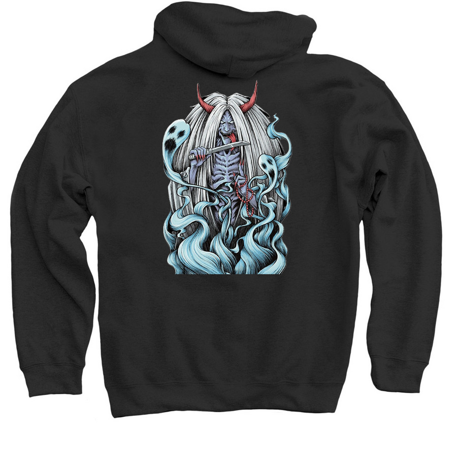 Kromatik Kollektion, a Black Pullover Hoodie (back-view)