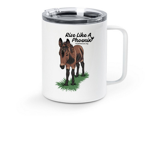 Rise Like A Phoenix Travel Mug, a White Stainless Steel Travel Mug