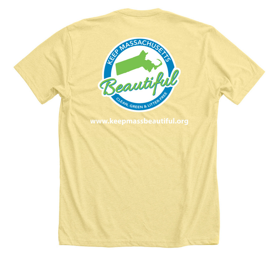 Keep Massachusetts Beautiful, a Heather Yellow Gold Premium Unisex Tee (back-view)