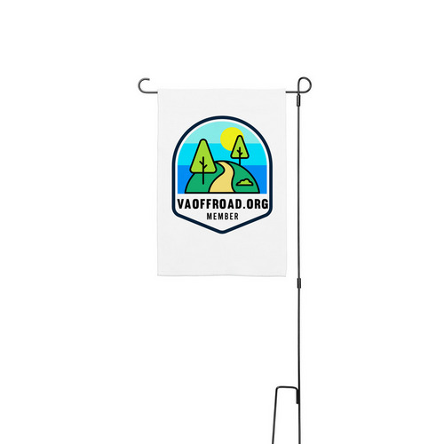 Camping Flag, a White 12" x 18" Yard Flag with Stake