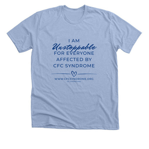 (Front Only) Everyone is Unstoppable, a Heather Baby Blue Premium Unisex Tee