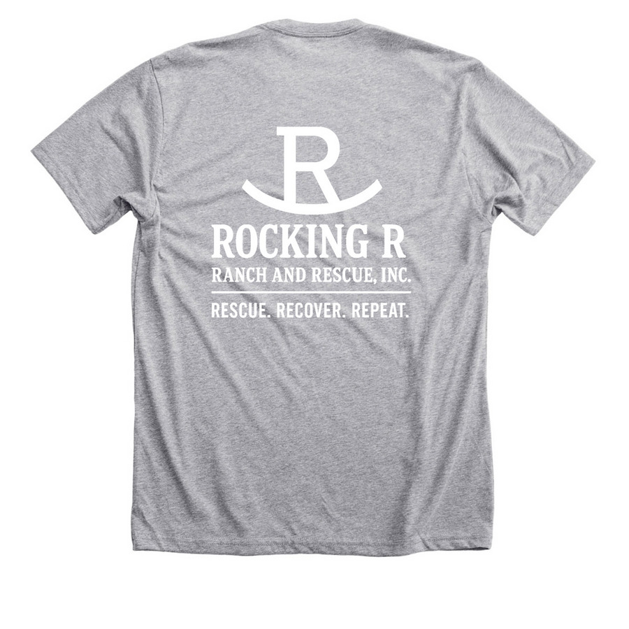 Rescue. Recover. Repeat., a Athletic Heather Premium Unisex Tee (back-view)