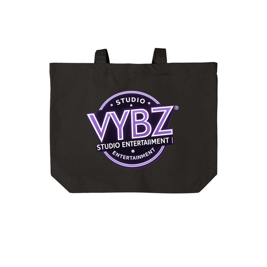 VYBZ STUDIO, a Deep Black Cotton Canvas Tote Bag