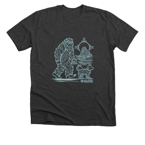 Best Friends Bigfoot & Pubby, a Dark Grey Heather Premium Unisex Tee