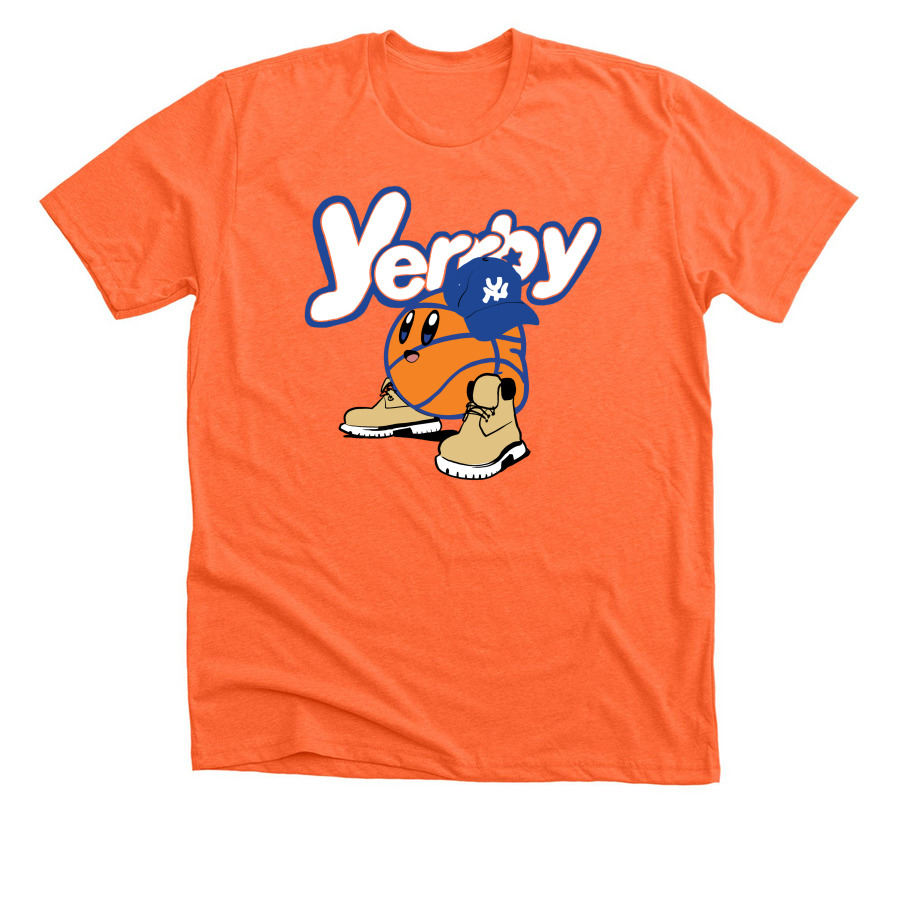 Yerby new szn, a Heather Orange Premium Unisex Tee