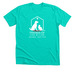 White Logo, a Heather Sea Green Premium Unisex Tee