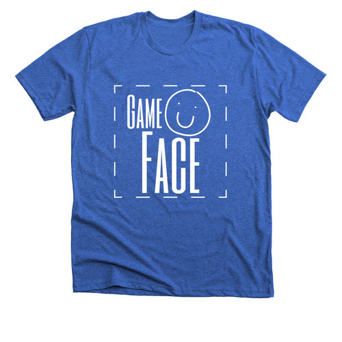 Game face, a Heather True Royal Premium Unisex Tee