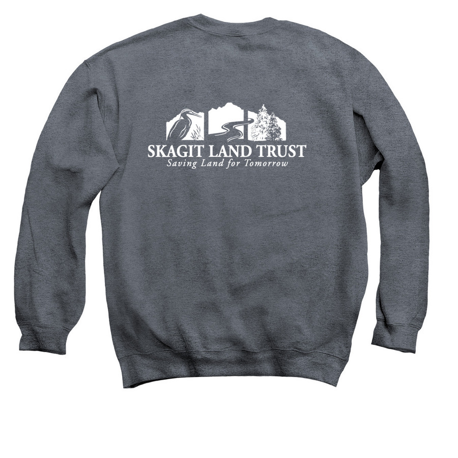 SLT Heron Sweatshirt, a Dark Heather Crewneck Sweatshirt (back-view)