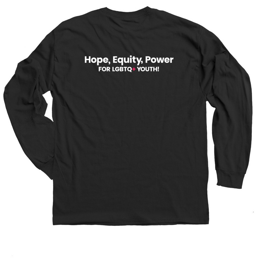 Adult Long Sleeve T, a Black Classic Long Sleeve Tee (back-view)