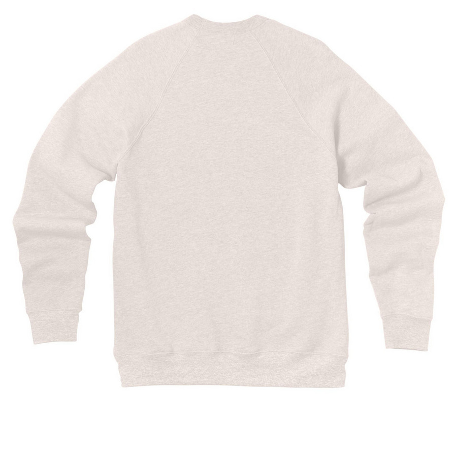 JLSP 95th Celebration: Red/Black Logo, a Heather Dust Premium Raglan Crewneck Sweatshirt (back-view)