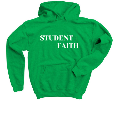 Student + Faith 2024, a Irish Green Youth Pullover Hoodie