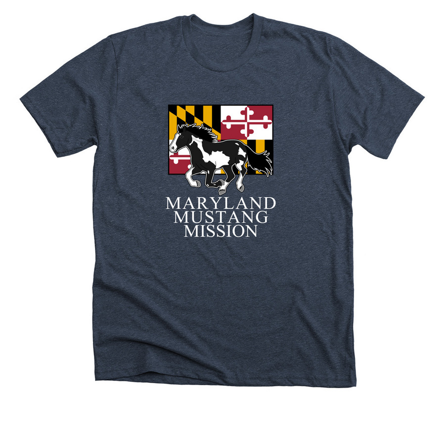 Spring 2025 Launch, a Heather Midnight Navy Premium Unisex Tee