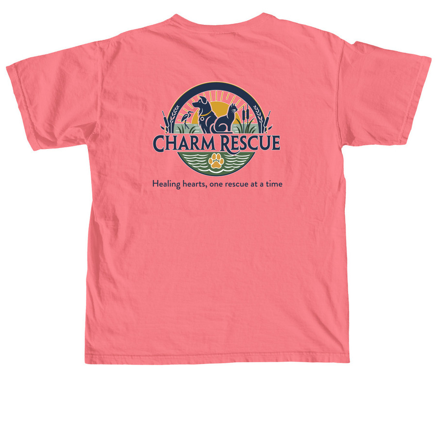 I like BiG MUTTS, a Watermelon Comfort Colors Unisex Tee (back-view)