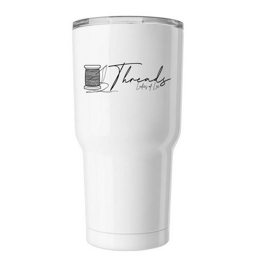 Threads Tumbler, a White Insulated Tumbler