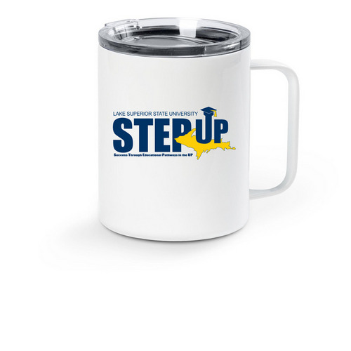 STEP UP Travel Mug, a White Stainless Steel Travel Mug