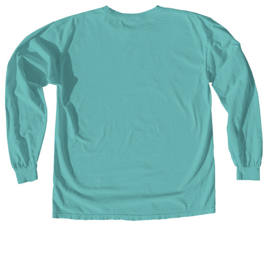 Trashed Bunny, a Seafoam Comfort Colors Long Sleeve Tee (back-view)