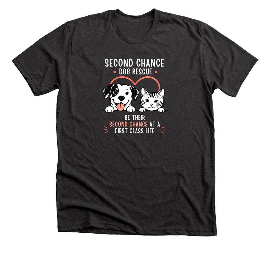 Second Chance Dog Rescue, a Dark Grey Heather Premium Unisex Tee
