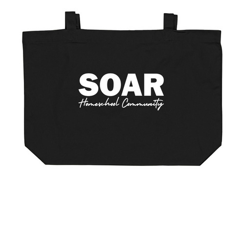 SOAR Bag, a Black Large Organic Cotton Tote Bag