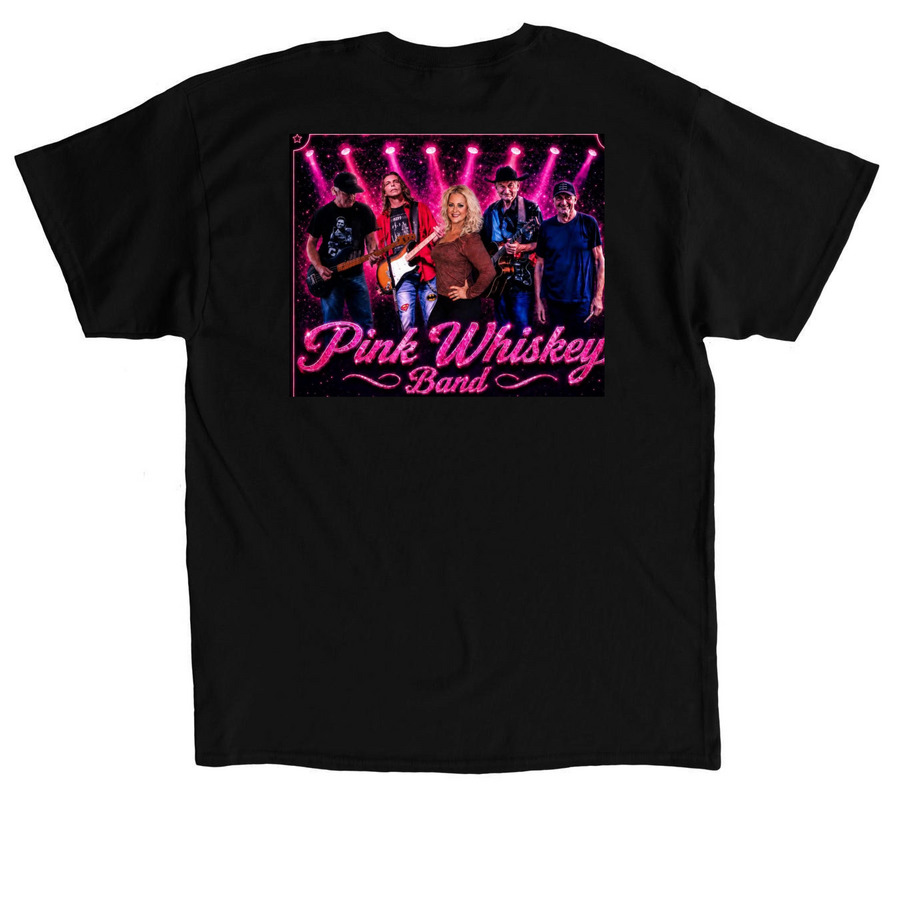 Pink Whiskey Band, a Black Classic Unisex Tee (back-view)