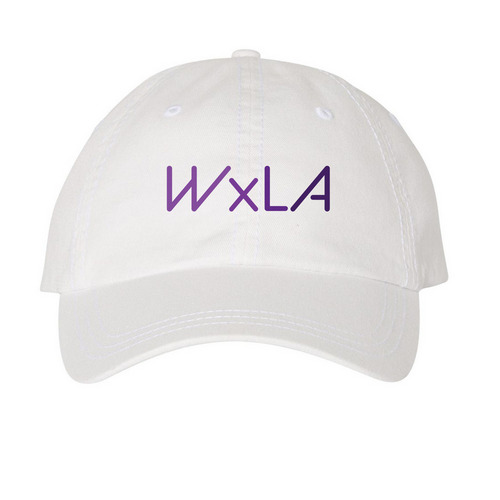 WxLA Hats, a White Printed Pigment Dye Baseball Cap
