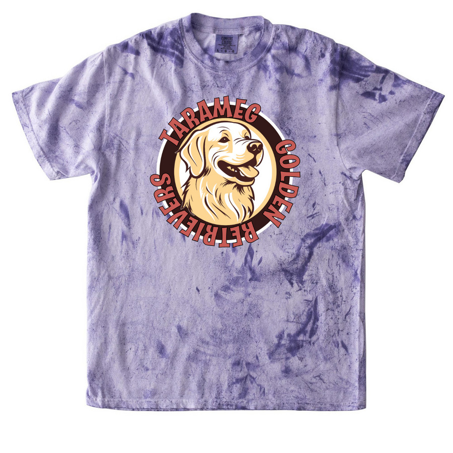 Tarameg Round Label with Quote on Back, a Amethyst Comfort Colors Colorblast Tee