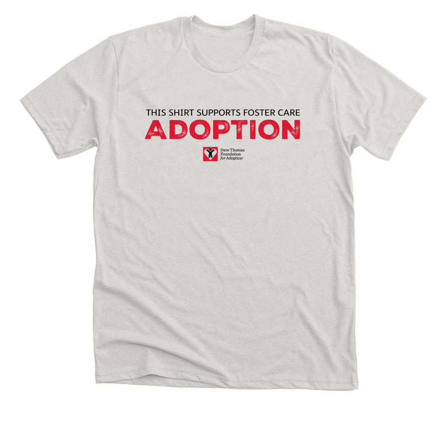 Support Tee, a Heather Cement Premium Unisex Tee