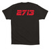 Classic Official Fan Gear with Number, a Black Premium Cotton Tee (back-view)