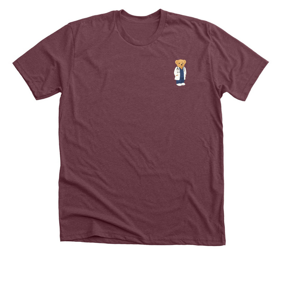 Teddy Bear Clinic 2026, a Heather Maroon Premium Unisex Tee