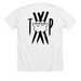 Black Ghost Gang on White, a Solid White Blend Premium Unisex Tee (back-view)
