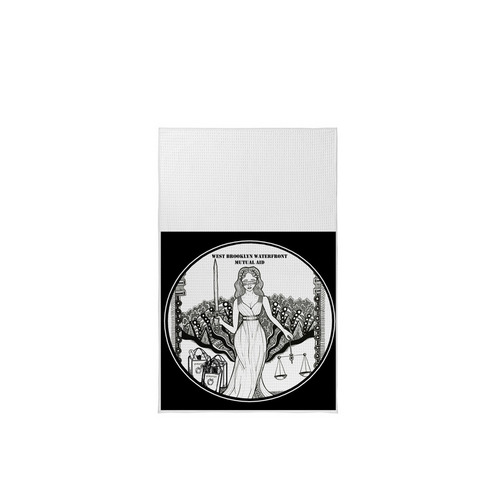 Lady Justice Tea Towel by Amanda, a White Tea Towel