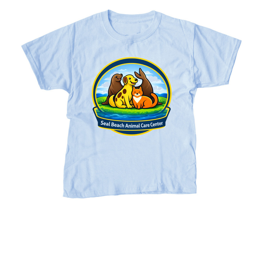 Youth Logo Tee, a Light Blue Youth Unisex Tee
