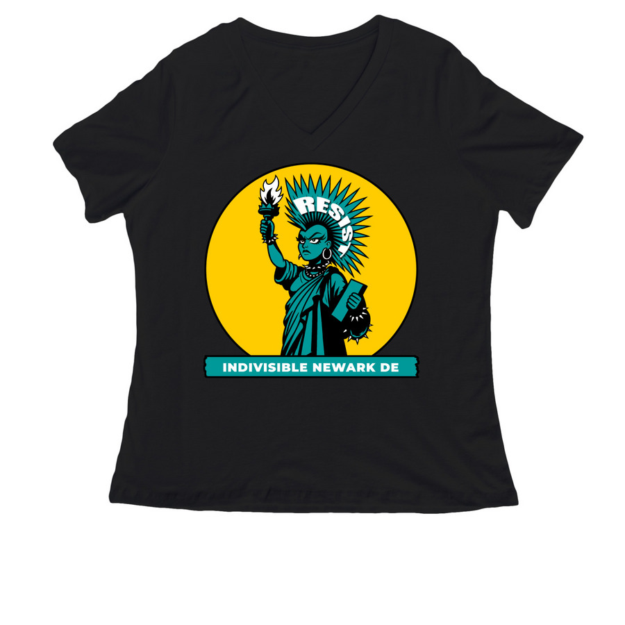 Punk Liberty, a Black Women's Relaxed V-Neck Tee