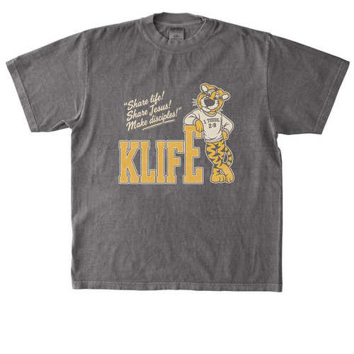 KLIFE Collegiate, a Cement Heavyweight Garment Dye Tee
