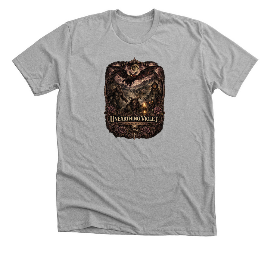 Cryptids, a Athletic Heather Premium Unisex Tee