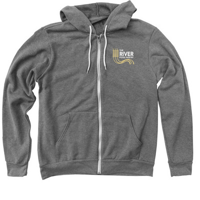 The River Logo - Zip Ups, a Deep Heather Zip Up Hoodie