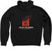 red logo basic shirts front and back&nbsp;, a Black Zip Up Hoodie (back-view)