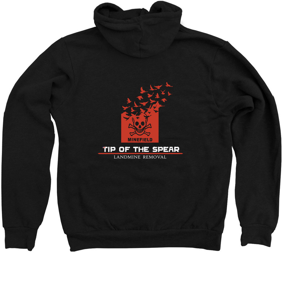 red logo basic shirts front and back&nbsp;, a Black Zip Up Hoodie (back-view)