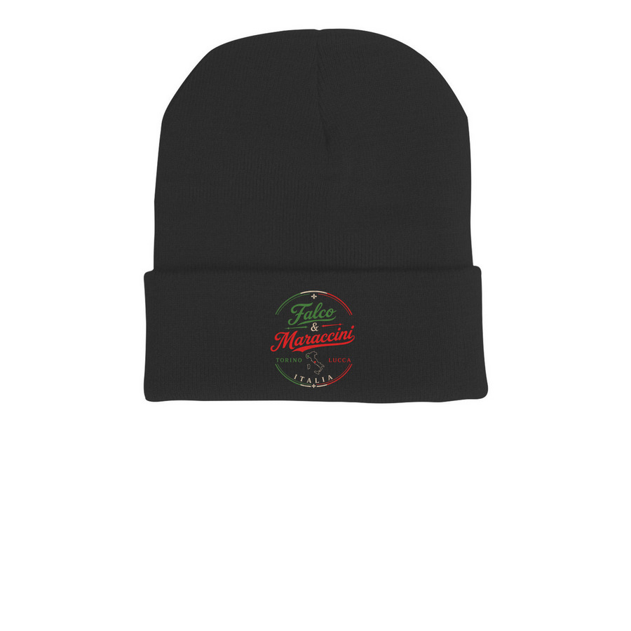 Falco & Maraccini ? Beanies ??, a Black Printed Cuffed Beanie