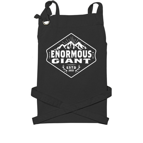 Enormous Giant: Stay Wild Cotton Apron, a Black Cotton Canvas Pocket Apron