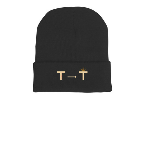 Thorns to Throne Beanie, a Black Printed Cuffed Beanie