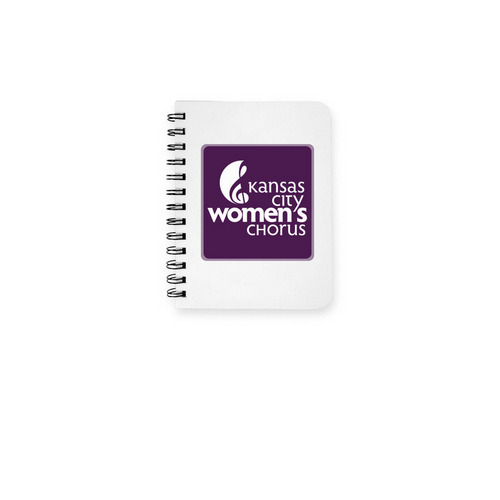 KCWC Purple Logo Notebook, a White Spiral Notebook